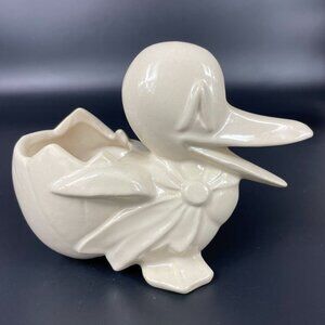 Vintage McCoy White Ceramic Duck Egg Planter